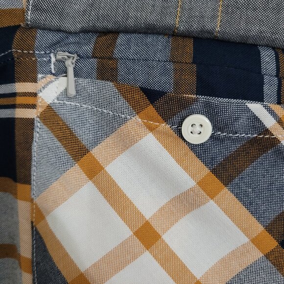 Mountain Hardwear Men's Plaid Button Down Shirt - Navy, White, and Orange - Picture 4 of 7